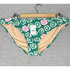 J. CREW Swim Bikini Bottom NWT H5411 Size XL Kelly Green Pink Floral Navy Blue